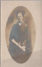 RPPC Postcard Woman Graduation Gown and Diploma  picture