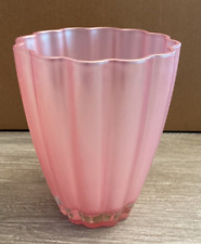 Scalloped Pink Frosted Vase picture