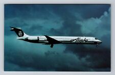 Alaska Air McDonnell Douglas MD-83, Transportation Antique Vintage Postcard picture