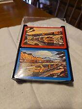 Vtg SANTA FE Railroad Diesel Train Railway Double Deck Playing Cards Box SEALED picture