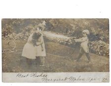 c1906 Kids Spraying Hose Republic Belting Co Cleveland Ohio Advertising Postcard picture