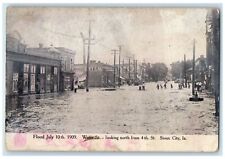 c1910's Flood July 10th 1909 Water Street Looking North Sioux City IA Postcard picture
