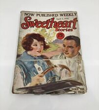 VTG SWEETHEART STORIES Pulp Romance Magazine April 3, 1928 Heavily Damaged picture