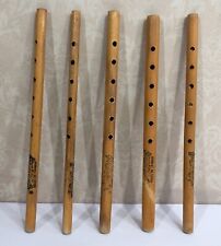 Wooden Bamboo Flutes Pipes Handmade Taiwan Five Different Cultural Ethnic picture