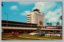 Honolulu Hawaii HI International Airport Old Cars Postcard 1960s picture