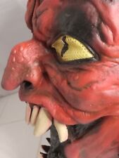 Vintage 2003 Paper Magic Halloween Mask Devil Demon Horn Red Monster w/Hood Cowl picture
