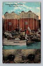 New York City NY, Hudson Terminal And Tubes, Antique, Vintage Souvenir Postcard picture