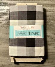 1 Yard - Waverly Fabric Country House Toile Black & White Plaid 36