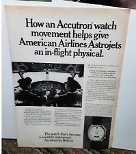 1971 Bulova Watch Accutron American Airlines 747 Vintage Print Ad picture