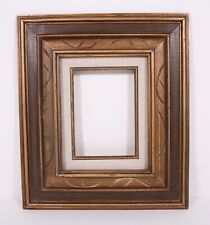 Carved Wood Gold Gilt Brown 15x13 Frame for 5x7 or 7x9 Linen Inset Wide Border picture