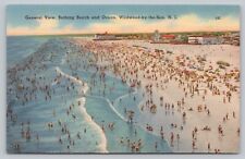 Postcard NJ Wildwood-By-the-Sea General View Bathing Beach Ocean Bathers I9 picture