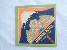 Vintage 1930s Imperial Hotel Tokyo Japan Luggage Travel Sticker Great Graphics picture