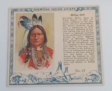 Rare 1954 American Indian Chiefs Set # 37 Red Man Chewing Tobacco Sitting Bull picture