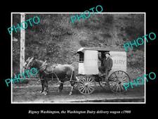 OLD 8x6 HISTORIC PHOTO OF RIGNEY WASHINGTON THE WASHING DAIRY WAGON c1900 picture