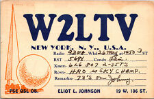 1940 W2LTV New York City NY Ham Radio Amateur QSL Card Postcard picture
