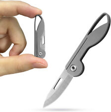 Mini Titanium Pocket Folding Blade Knife Keychain EDC Outdoor Camping Survival picture