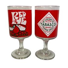 Tabasco Red Eye Glass 10 Ounce Cocktail Glass Set of 2 (1970 VINTAGE) FAST SHIP picture