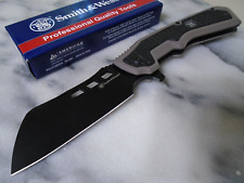 Smith & Wesson Extraction Evasion Assisted Open Cleaver Pocket Knife 1208414 New picture