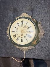 Vintage Antique French Bakers Clock 19th C. Brass Mounts Green Floral Nice picture