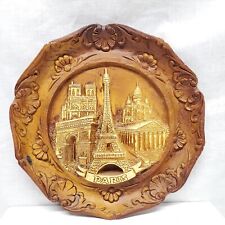 Vintage French Wall Hanging Plate Of Paris Hadetn France Depose Wood Resin picture