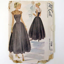Vintage 40s McCall 7228 Pattern Evening Dress sz 12 Bust 30 picture