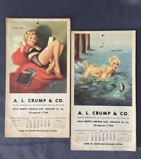 Pinup Girl Advertising Calendars A.L. Crump & Co, Chicago 1954 March and June picture