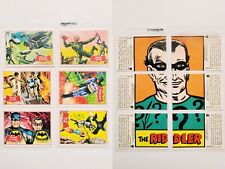 1966 TOPPS BATMAN (1989 reissue) RED BAT 6 Cards RIDDLER PUZZLE Freshly Unboxed picture