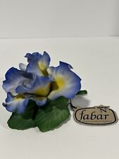 Vintage Fabar Capodimonte Porcelain Hand Made Painted Blue Flower Made In Italy picture