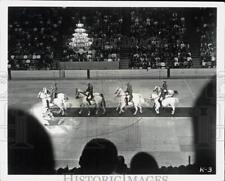 1971 Press Photo Dancing White Royal Lipizzan Stallions Perform School Quadrille picture