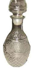 Vintage 1950s Mid-Century Hollywood Regency Cut Glass Decanter picture