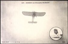 c1910 FRENCH Aviation Postcard Aubrun sur Monoplan Bleriot French Pilot UNPOSTED picture