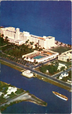 Postcard Florida Hollywood Beach Hotel By The Sea Vintage Ship Atlantic Ocean FL picture