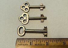 Vintage Antique Lot of Three (3) Double Bit Skeleton Keys picture