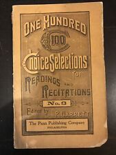 100 Choice Selections for Readings and Recitations #8; 1918 - Ed. by P. Garrett picture