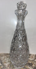 VTG Princess House Clear 24 Full Lead Crystal Decanter with Roses Design 14” picture