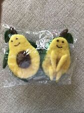 2 Avocado Felted Wool Ornament, Lovely Pair.  New with Tags - 4