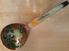 Vintage Khokhloma Hand Painted Wooden Ladle Spoon Lacquer Russian USSR picture