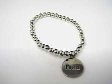 Vintage Christian Bracelet Religious Jewelry: FAITH Silver Tone Beads picture