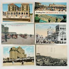 New Jersey Postcard Lot of 6 Atlantic Ocean City Asbury Park Beach Street C3122 picture