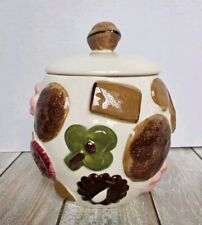 Vintage 1950’s Napco “cookies All Over” Cookie Jar W/ Walnut Handle picture