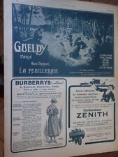 LA FOLILLERAIE perfume de GUELDY + BURBERRYS + ZENITH pub papia ILLUSTRATION 1918 picture