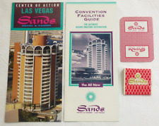 Vintage Las Vegas SANDS Casino Hotel LOT - 2 Brochures, Matchbook, Playing Card picture