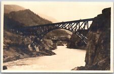 Cisco Bridge over Fraser River, Siska, British Colombia, Canada RPPC - Postcard picture