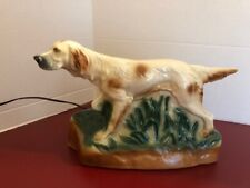 RARE FIND English Setter Bird Dog Table Lamp TV Lamp - Working picture