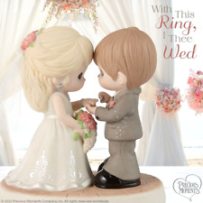 ღ New PRECIOUS MOMENTS Figurine WEDDING COUPLE Centerpiece Cake Topper 222009 picture