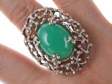 sz8 Large Vintage Sterling  Chrome Chalcedony ring picture