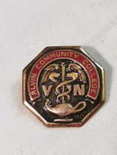 Alvin Community College TX Vintage Lapel Pin Gold Fill Texas School Education  picture