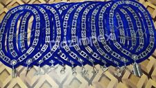 MASONIC BLUE LODGE officer pack Of 12 Chain Collar with silver jewels picture