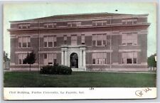 La Fayette Indiana~Exterior View Of Civil Bldg @ Purdue University~Vintage PC picture