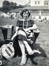 AYA Photograph Lady Beautiful Woman Adirondack Chair 1950s  picture